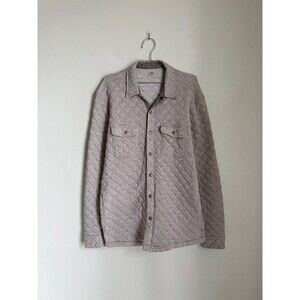 Faherty Epic Quilted Fleece CPO Jacket in Oatmeal Melange Size XXL